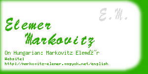 elemer markovitz business card